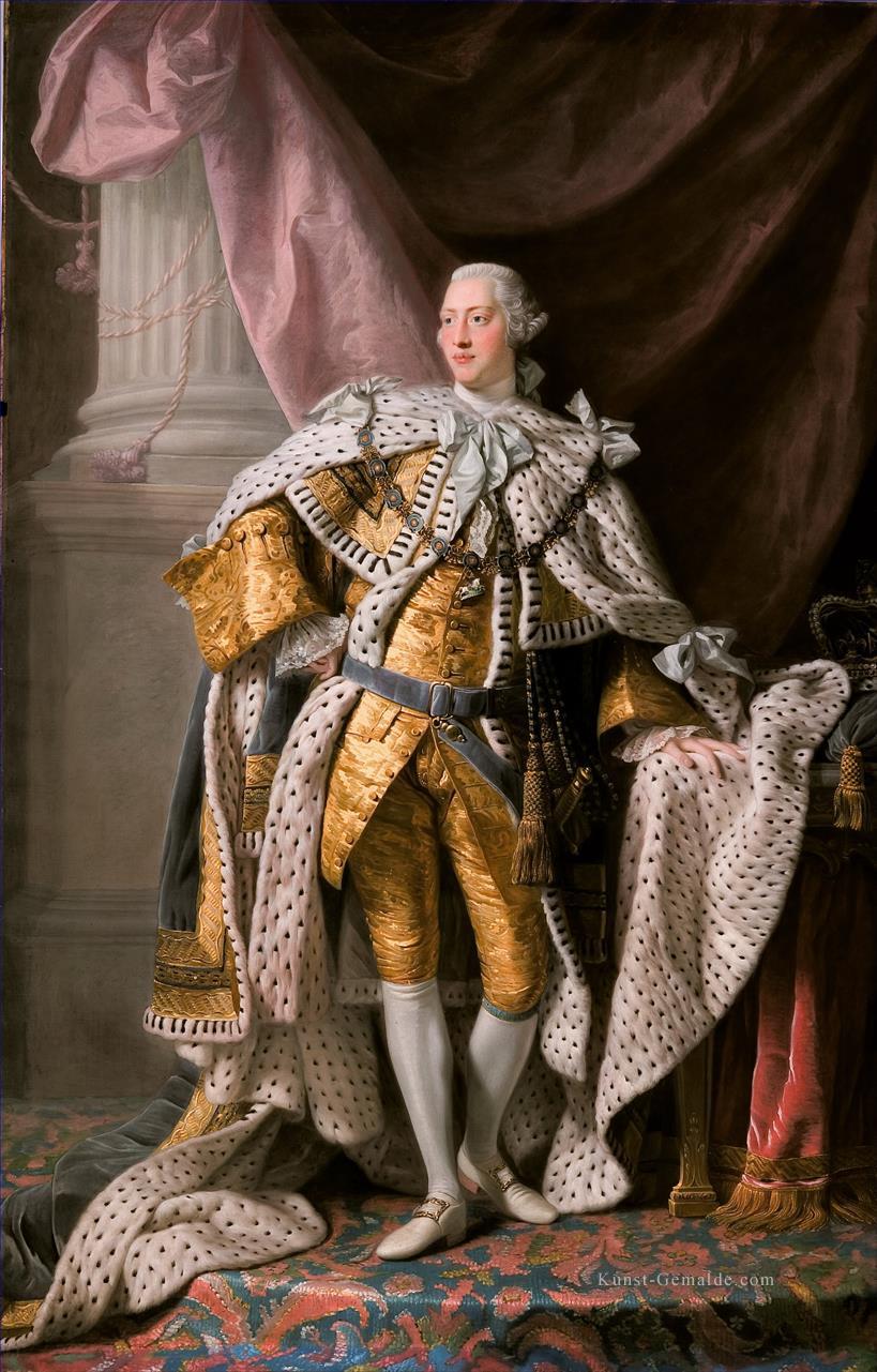König Georg III in Krönungsroben Allan Ramsay Portraitur Klassiker Ölgemälde